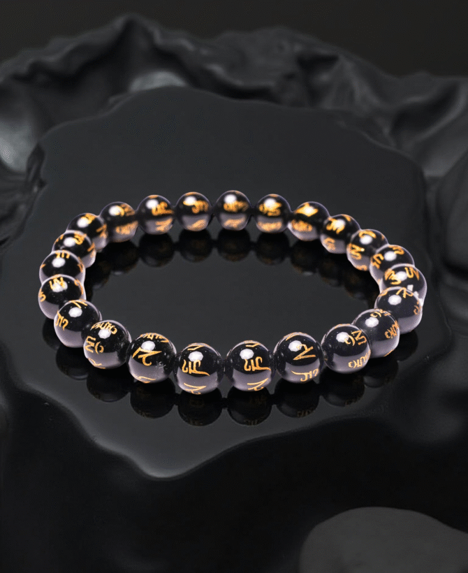 Black Tourmaline Om Mani