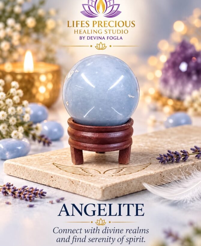 Angelite Sphere with stand