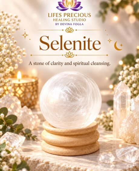 Selenite Sphere with stand